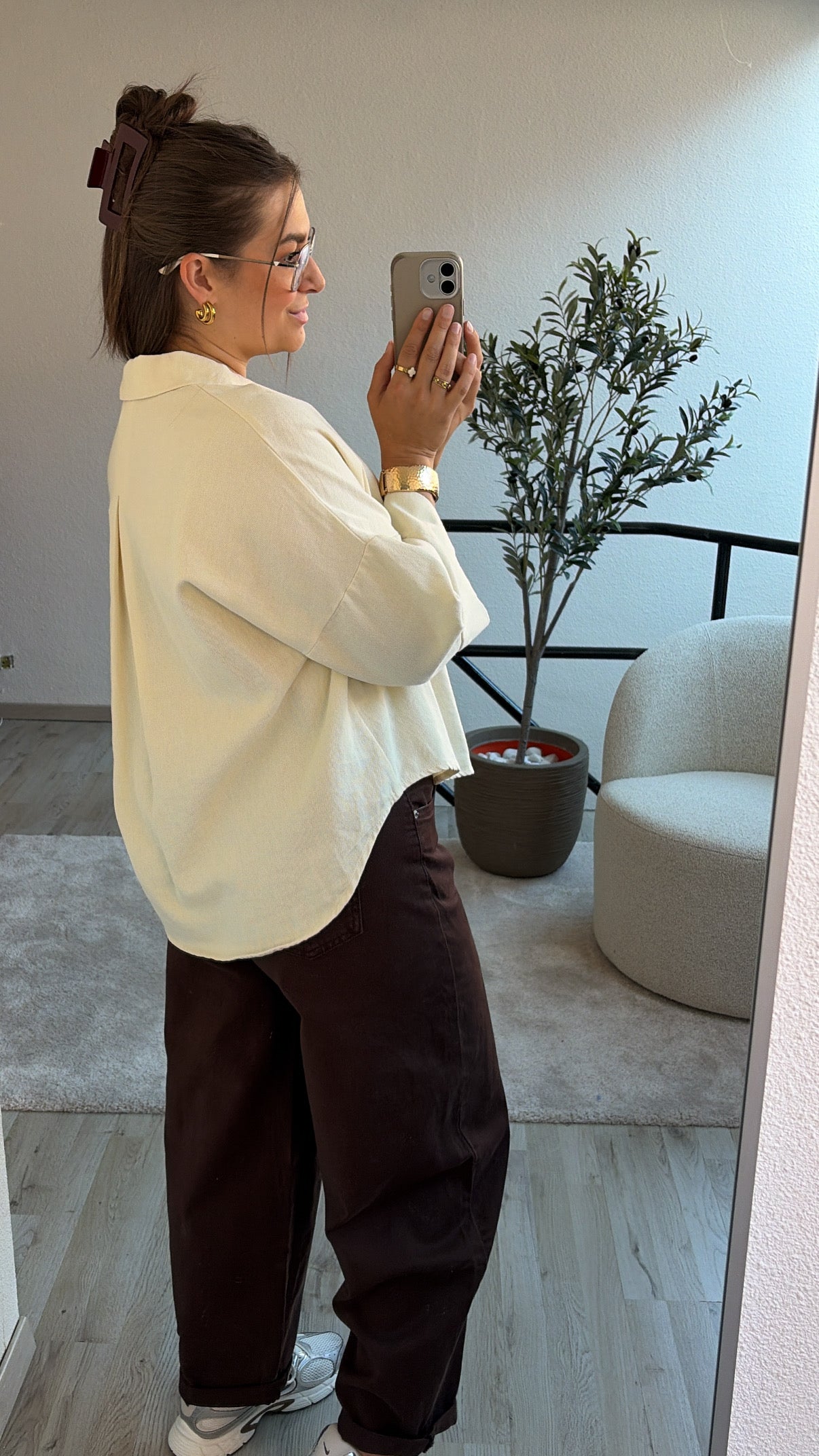 BEIGE JEANSHEMD