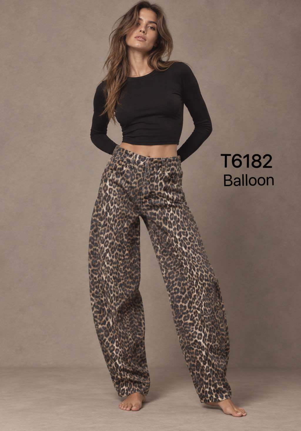 LEOPARD BALLOON JEANS