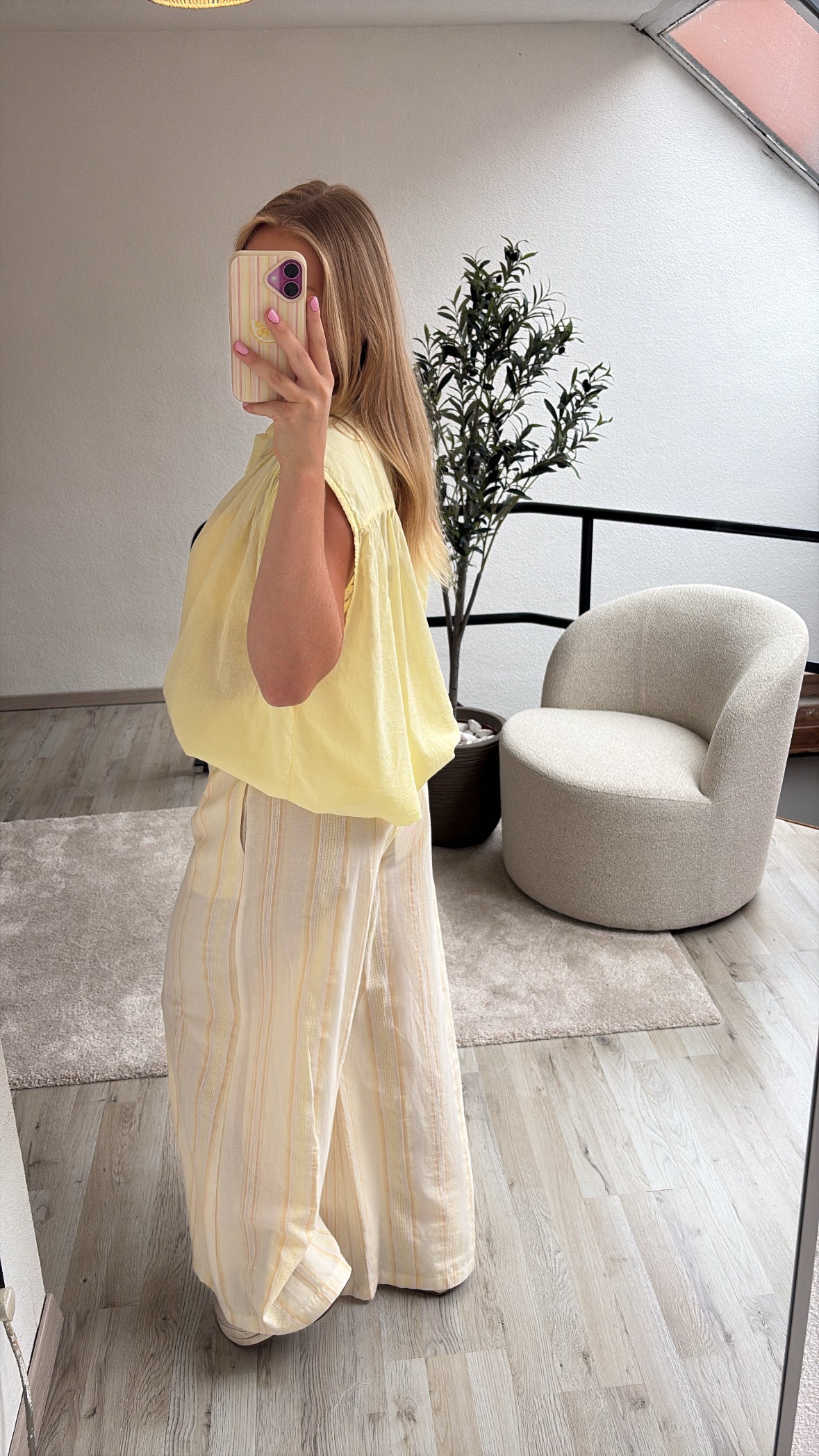 STRIPED PANTS BRODERIE