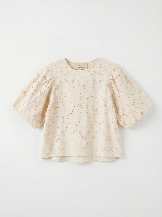 BRODERIE BLOUSE CREME