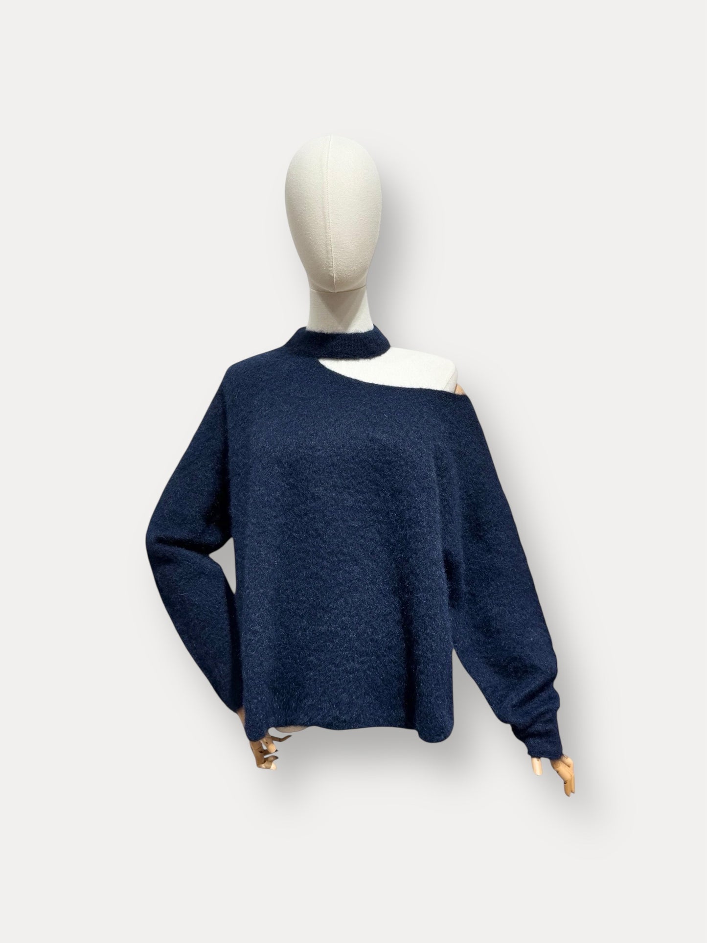 OPEN SHOULDER KNIT MARINE