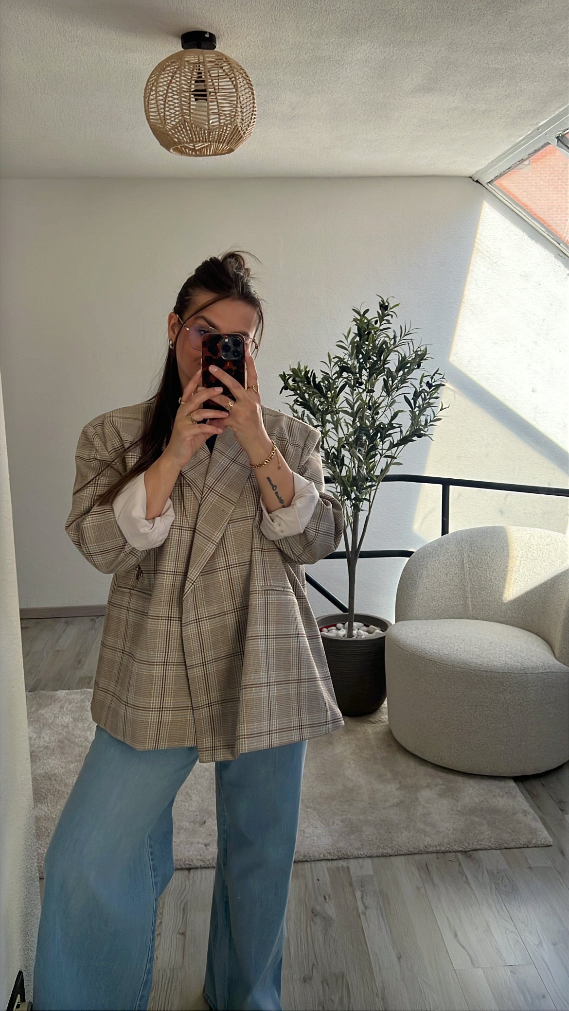 GERUITE BLAZER BLAUW-BRUIN