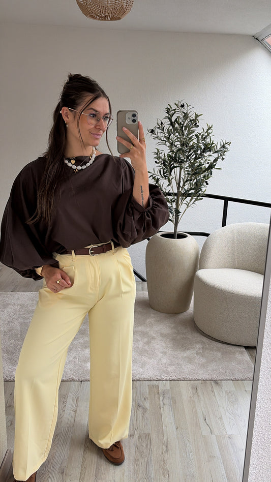 PUFFY BLOUSE CHOCO