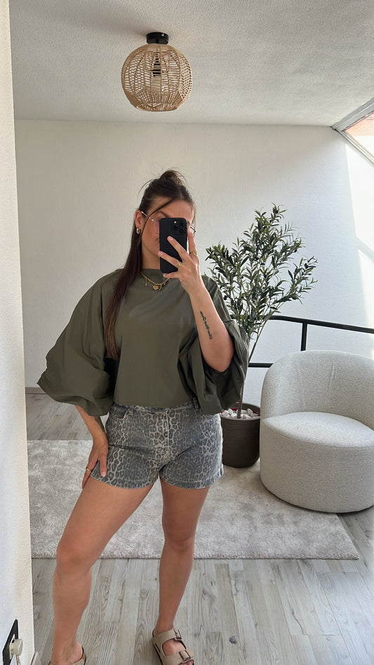 PUFFY BLOUSE KHAKI