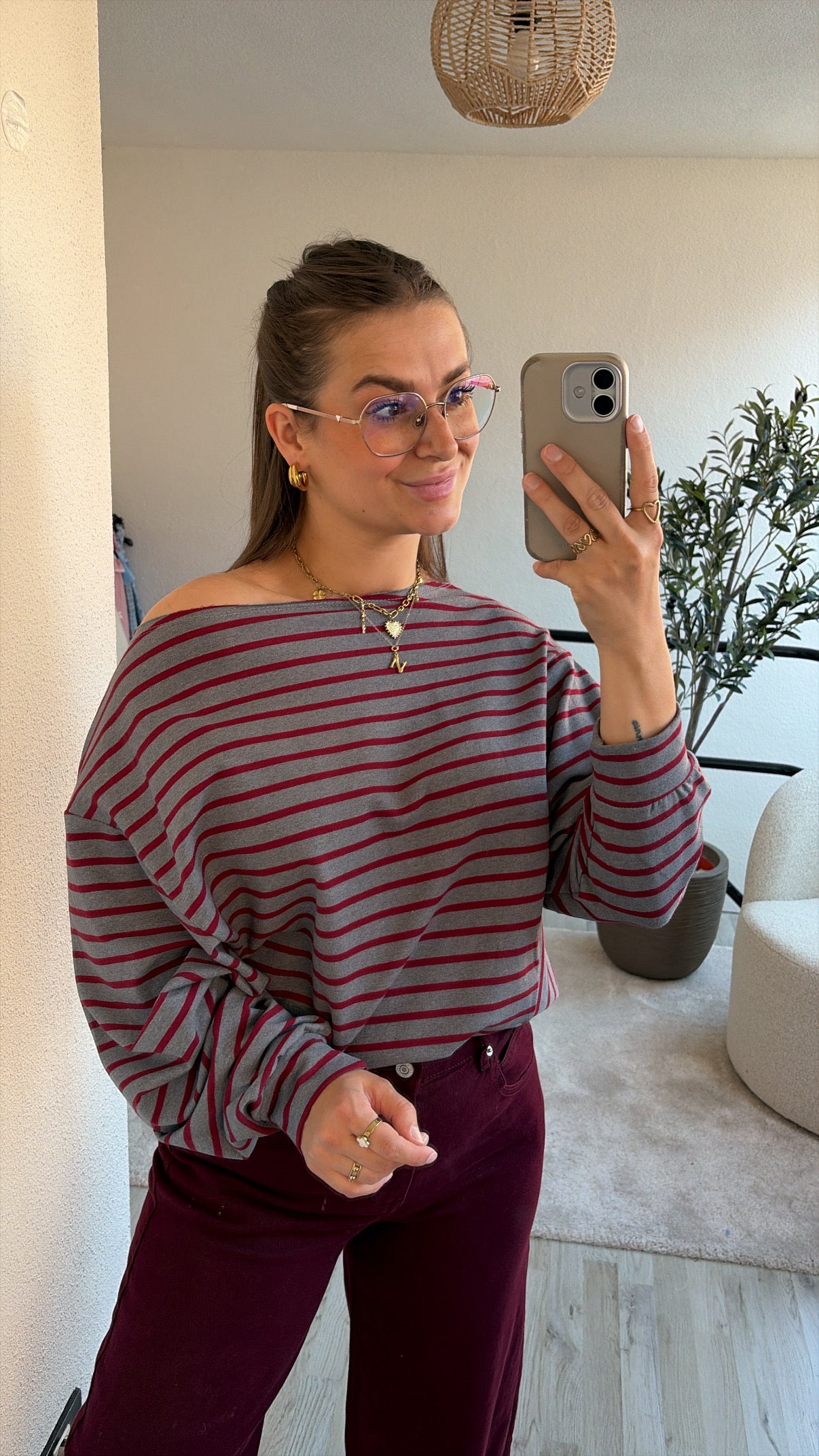 OFF SHOULDER SWEAT GRIJS