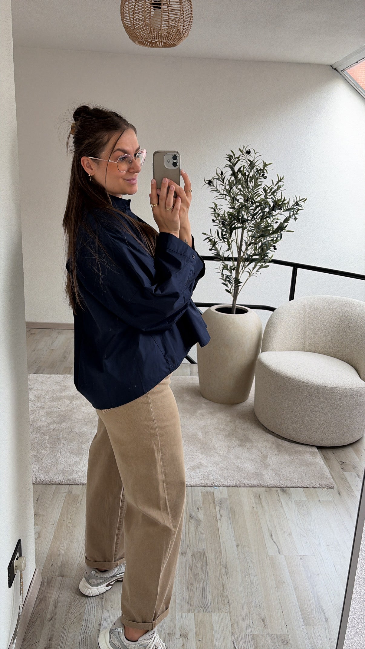 OVERSIZED BLOUSE MARINE