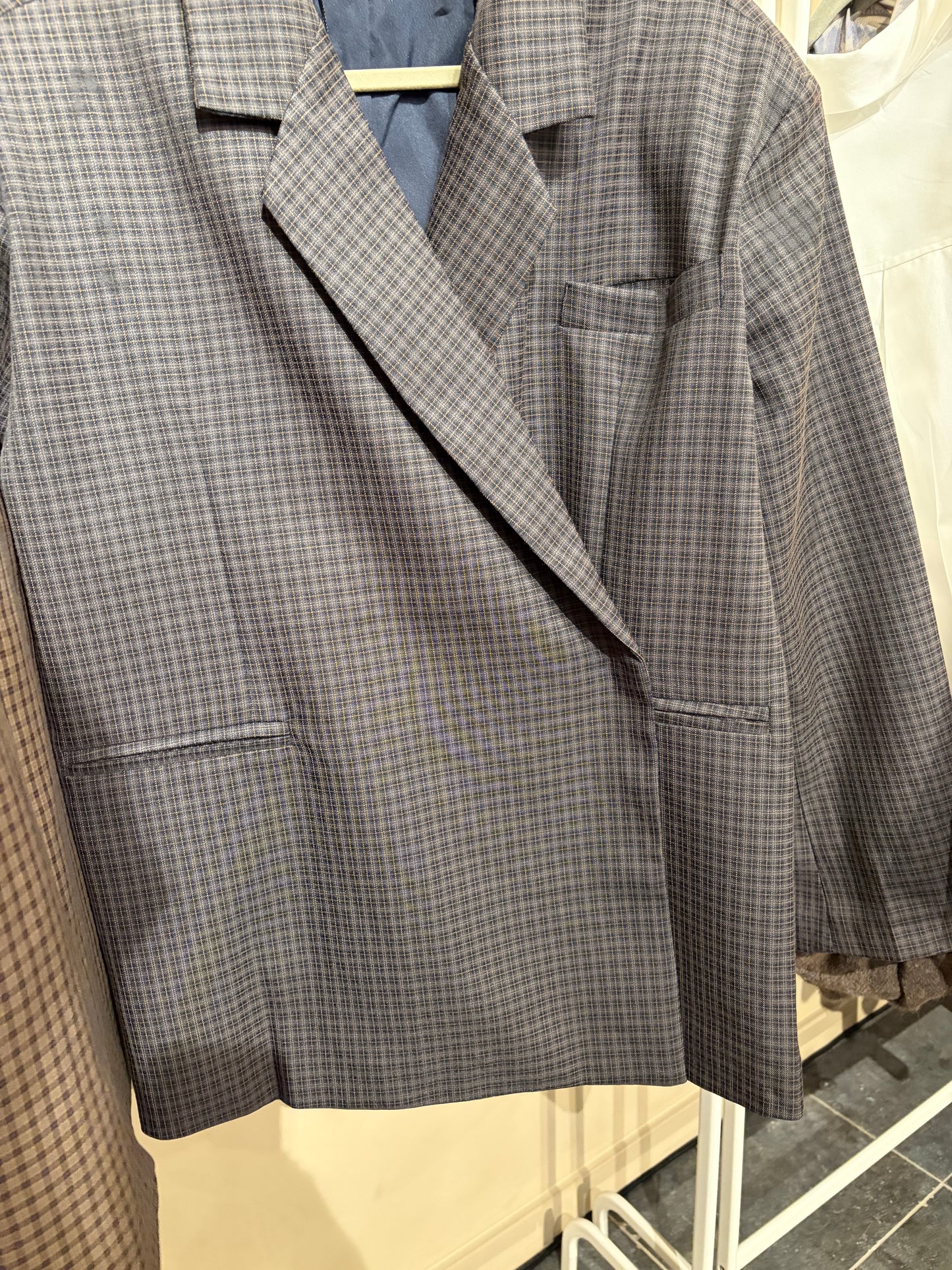 NAVY CHECKERED BLAZER