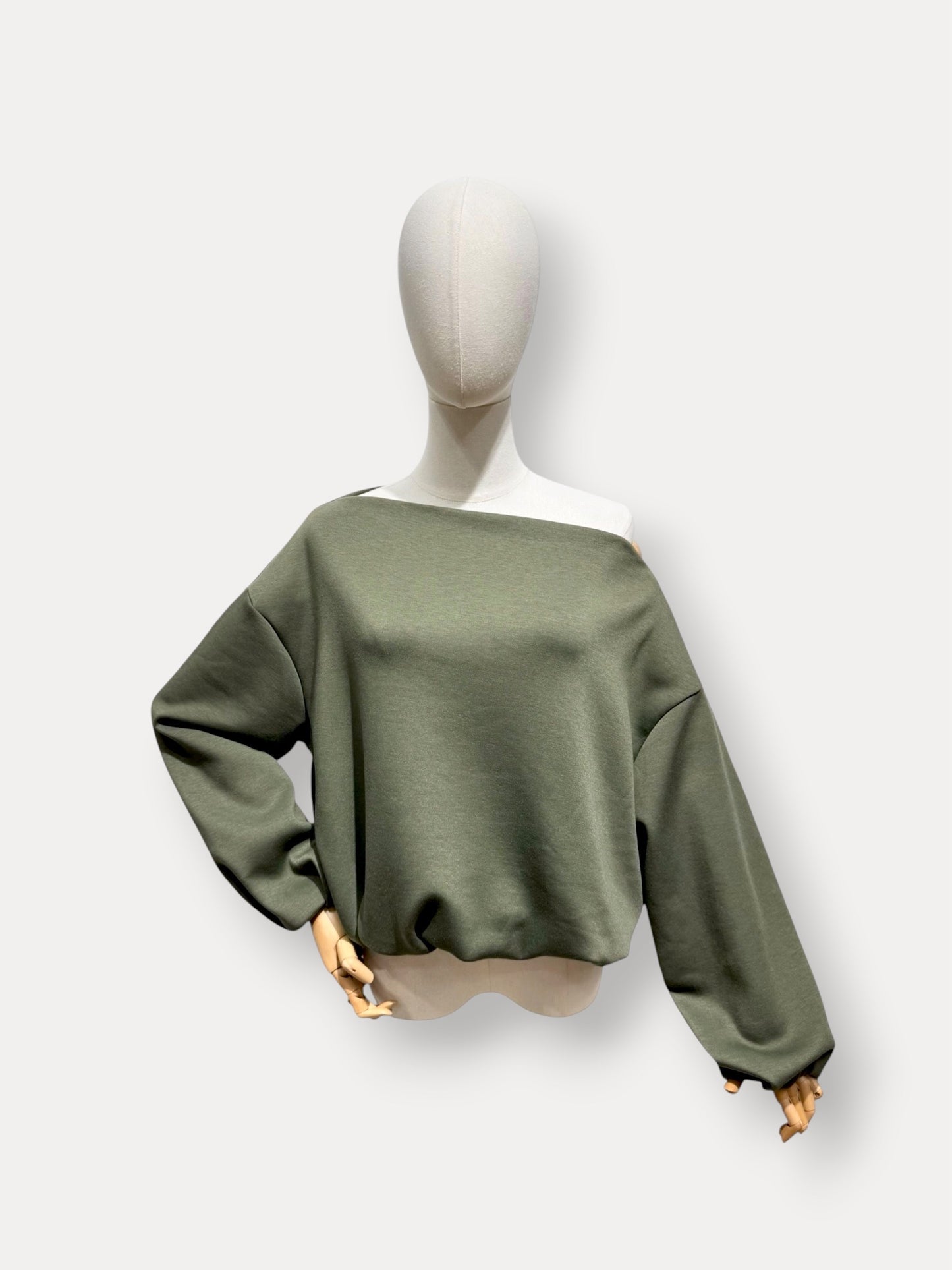 ONE SHOULDER SWEAT KHAKI