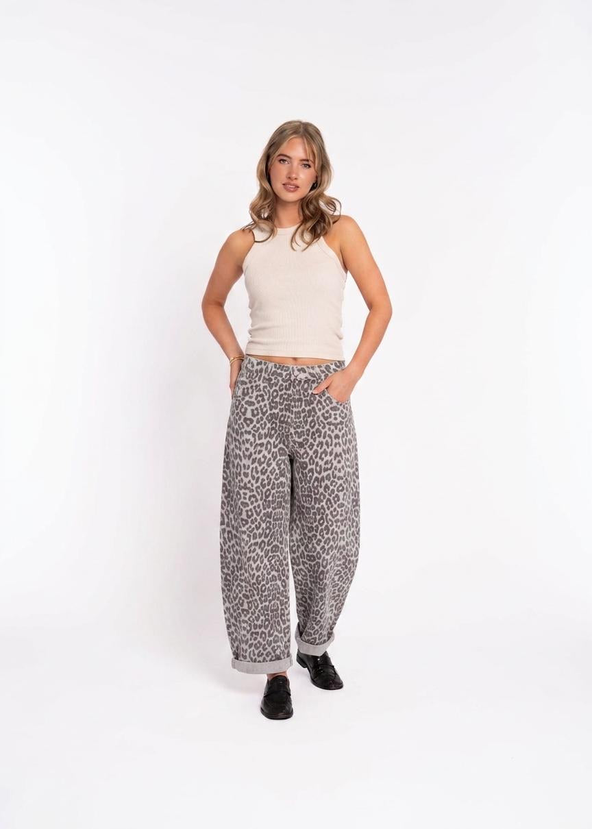 LEOPARD BALLOON JEANS
