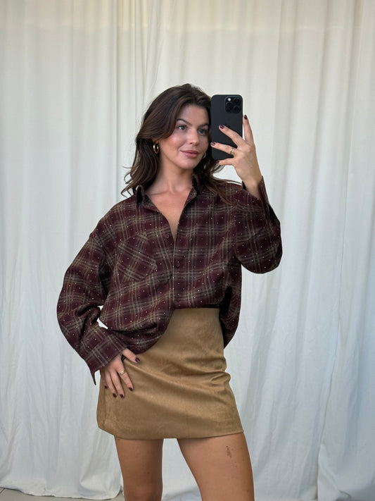 CHECKERED BLOUSE DIAMANTJES