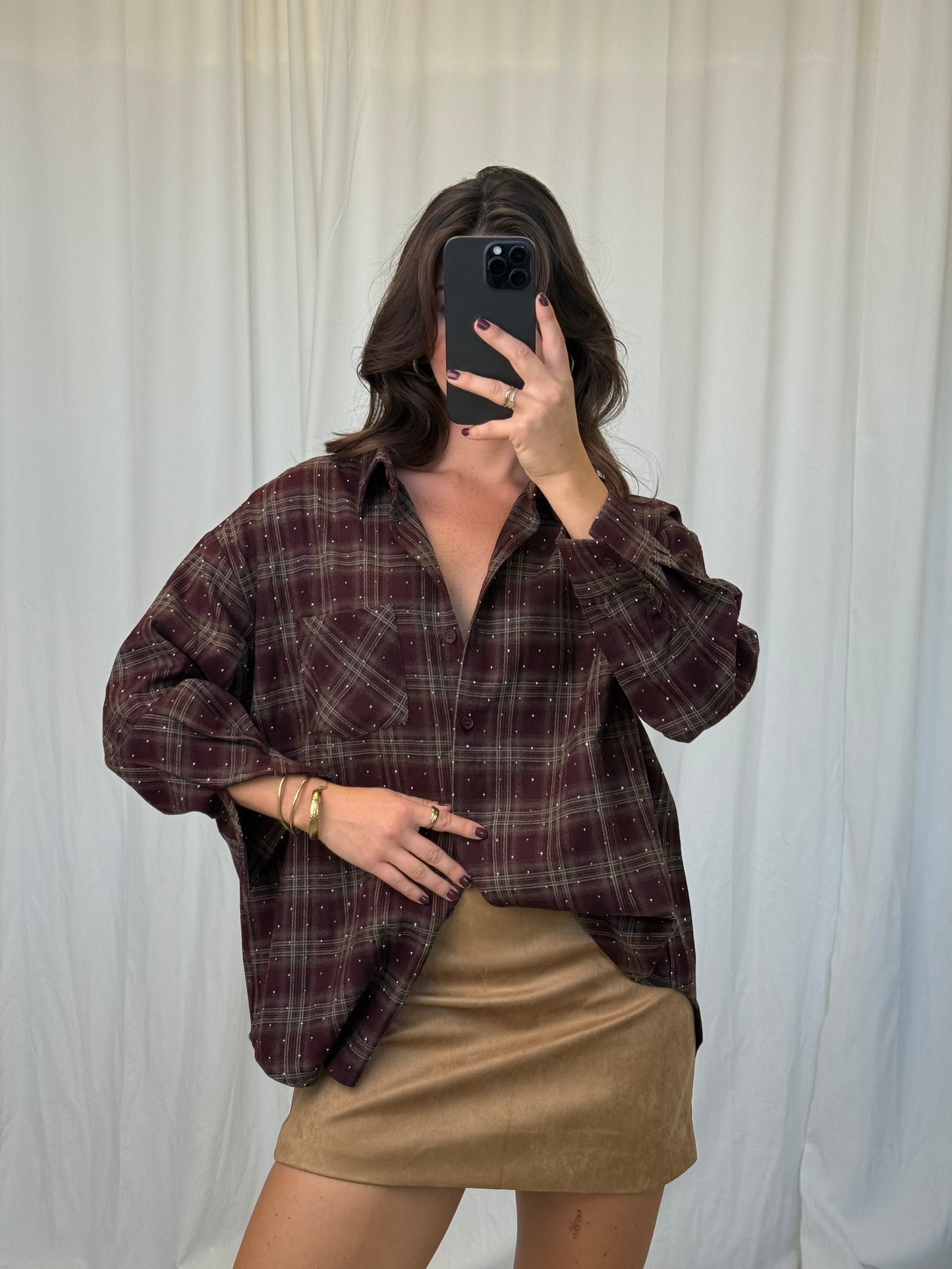 CHECKERED BLOUSE DIAMANTJES