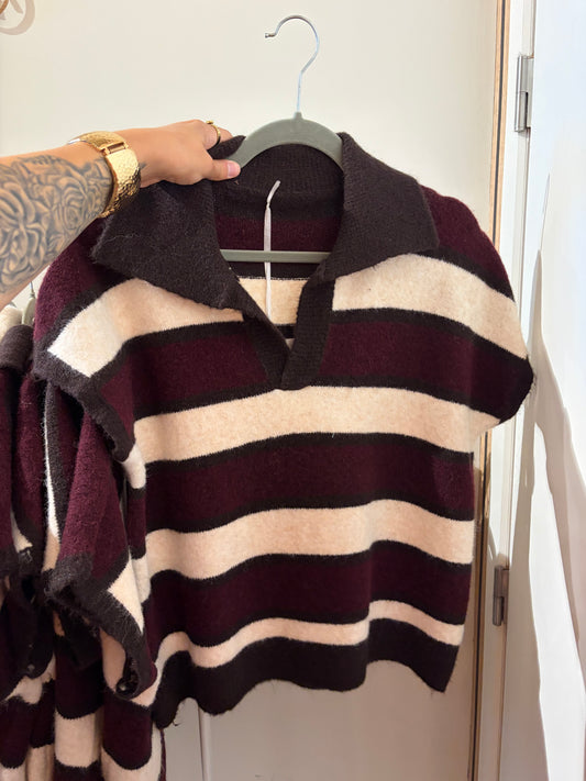 POLO KNIT BURGUNDY-BRUIN