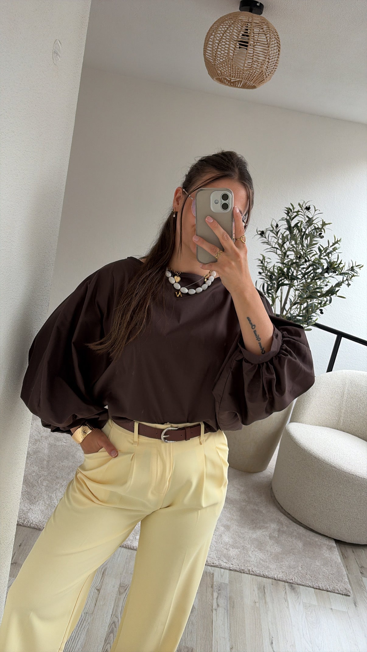 PUFFY BLOUSE CHOCO