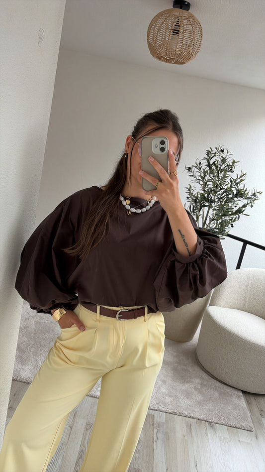 PUFFY BLOUSE CHOCO