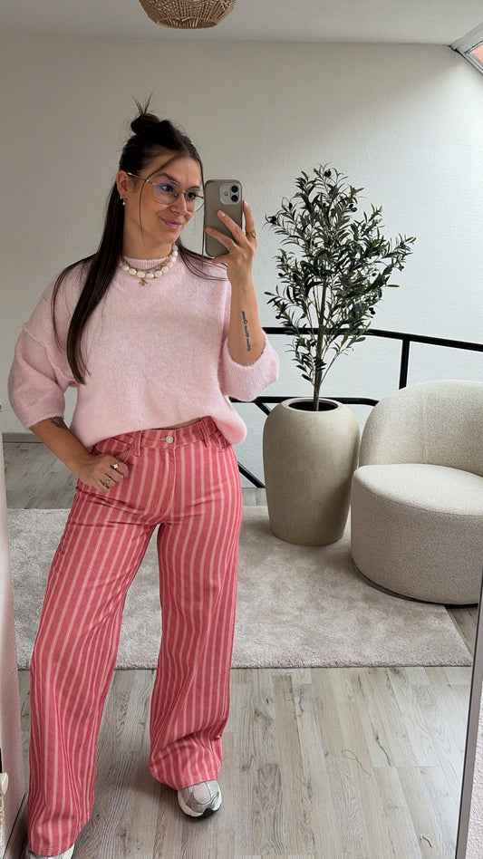 STRIPED ROZE BROEK