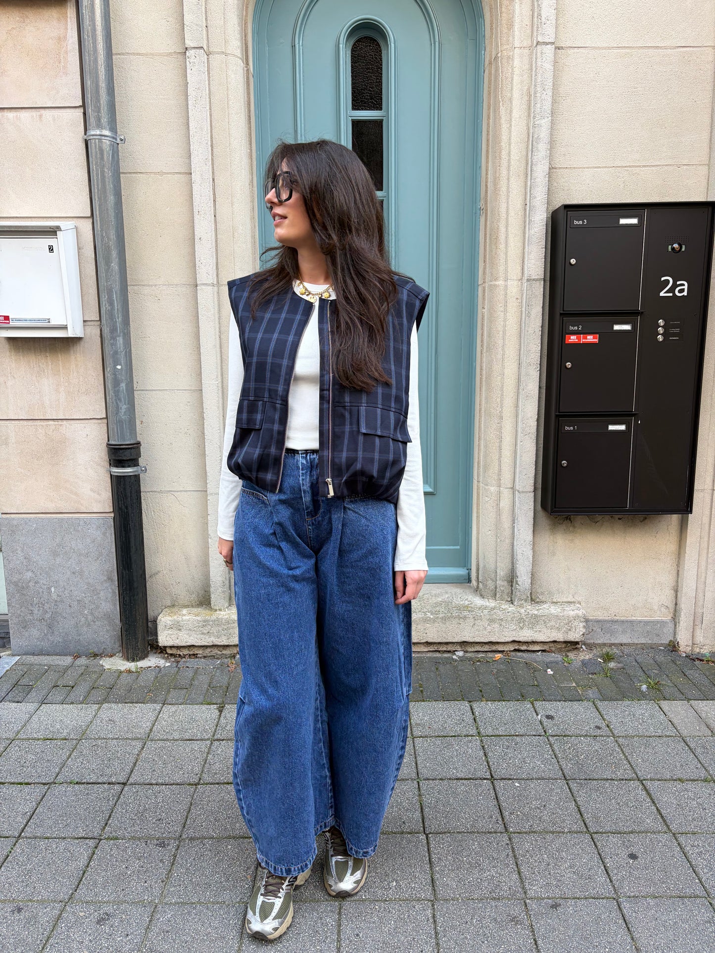 GILET RUIT BLAUW
