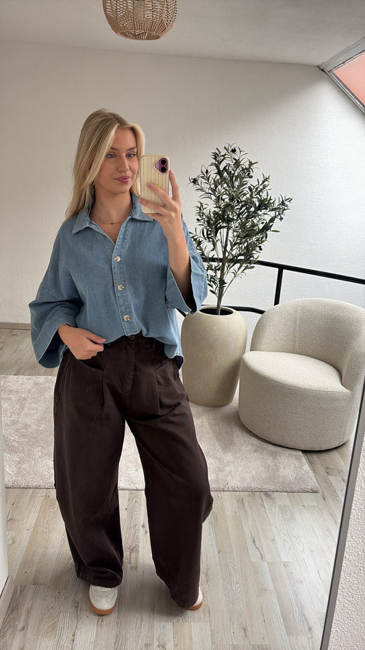 JEANSBLOUSE LICHTBLAUW