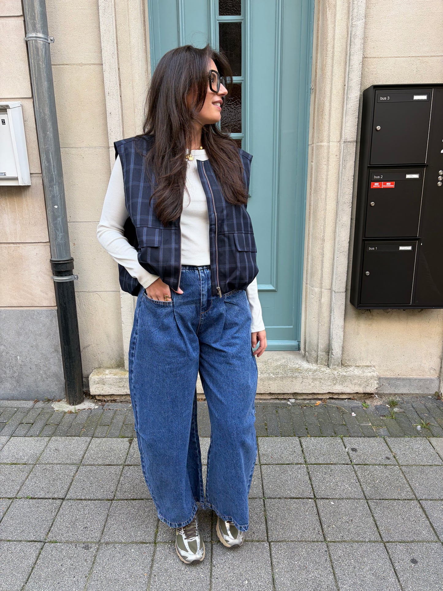 GILET RUIT BLAUW