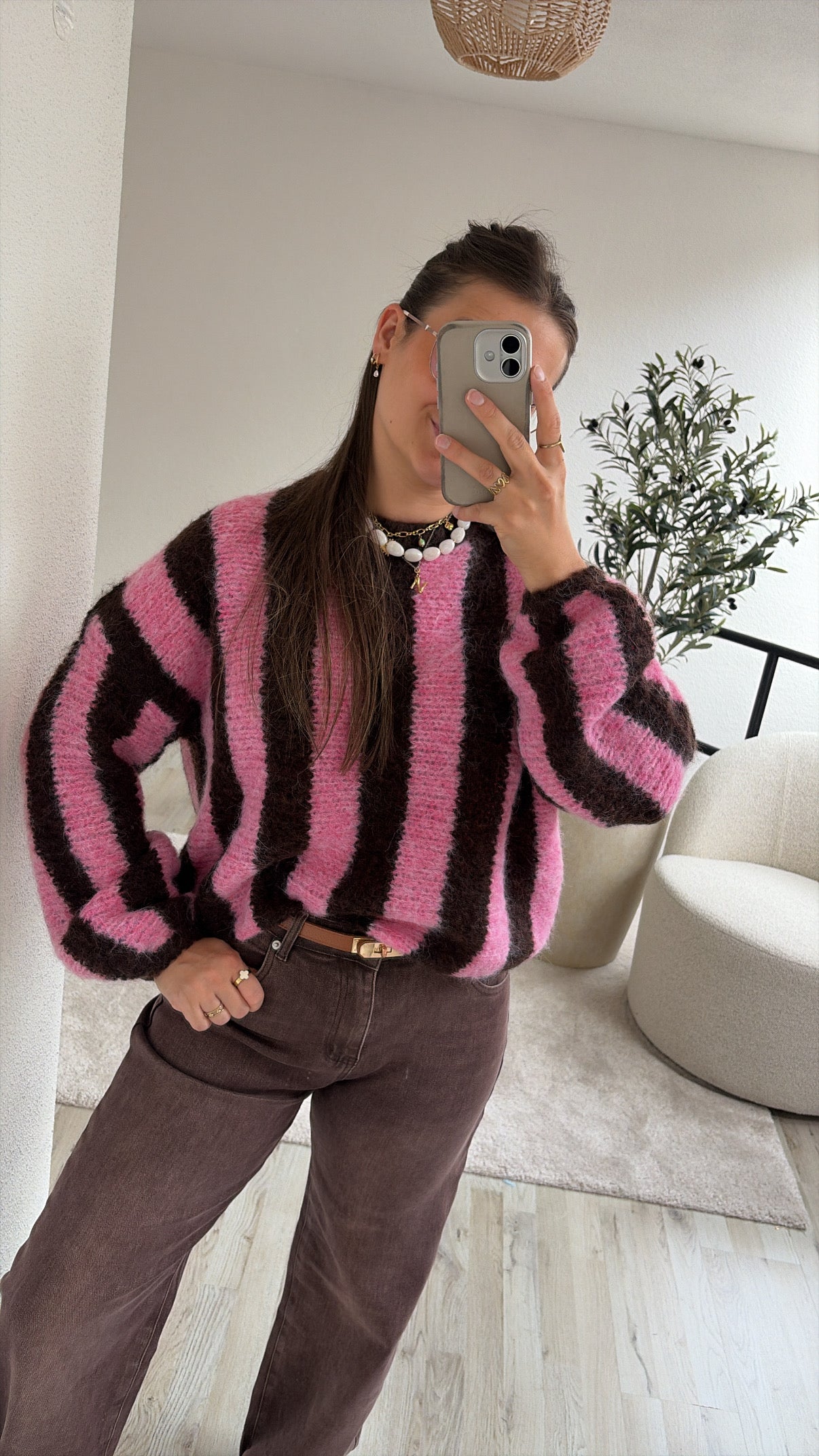 KNIT ROZE BRUIN