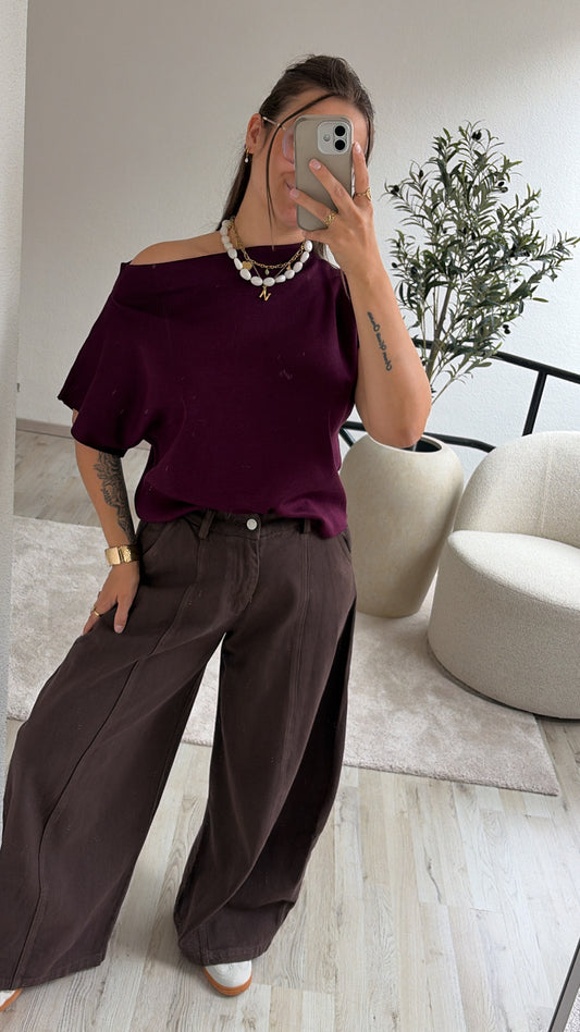 BURGUNDY KNIT TOP