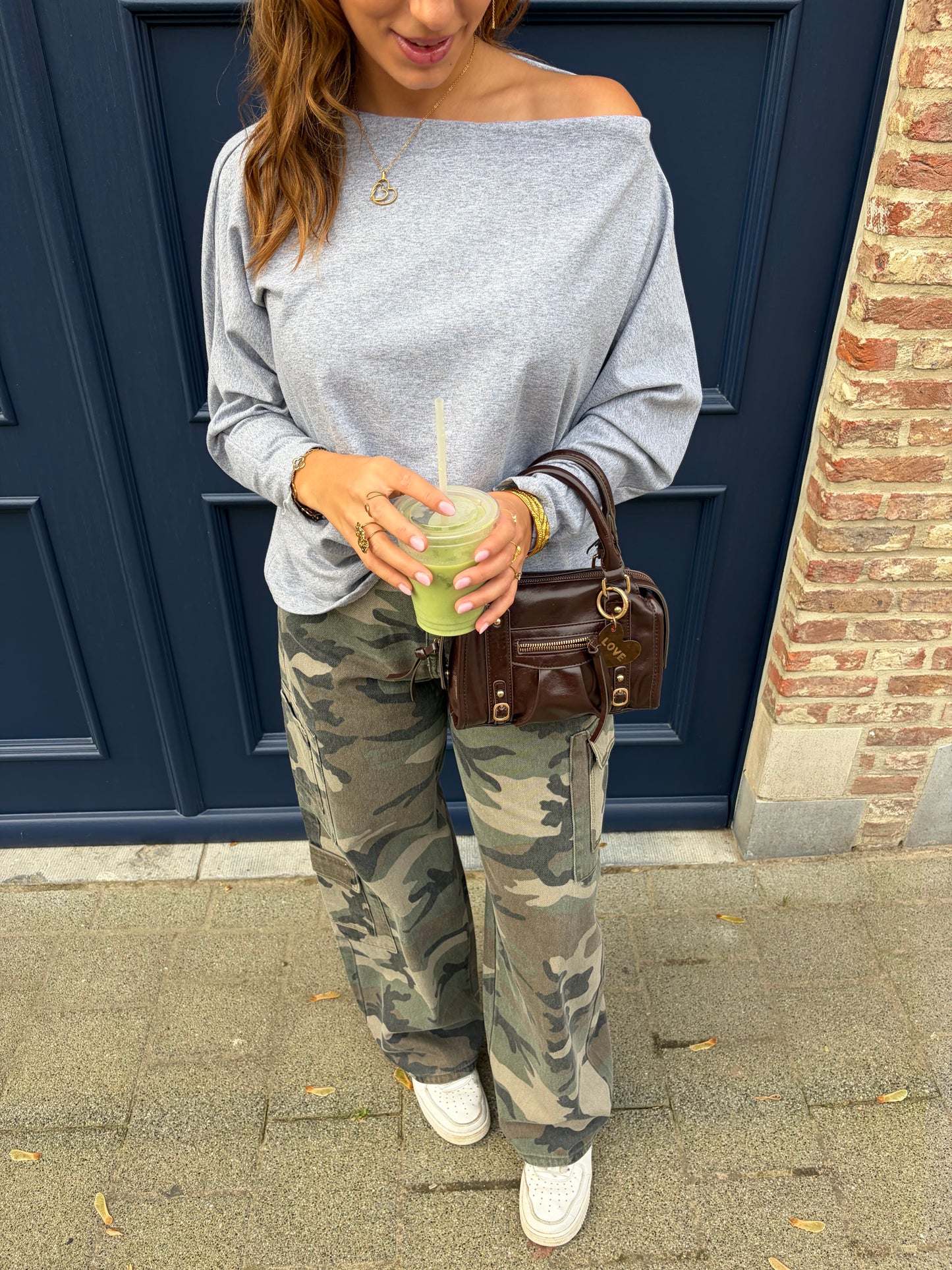 CAMO WIDE LEG JEANS