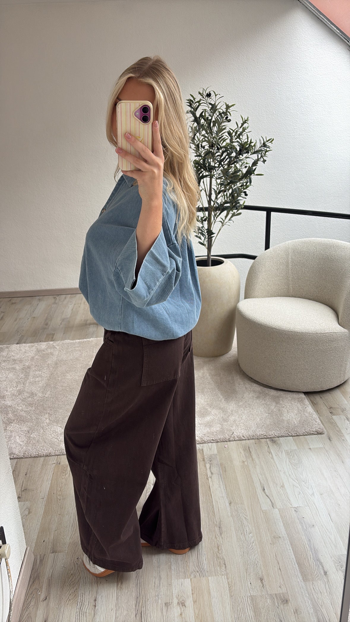 JEANSBLOUSE LICHTBLAUW