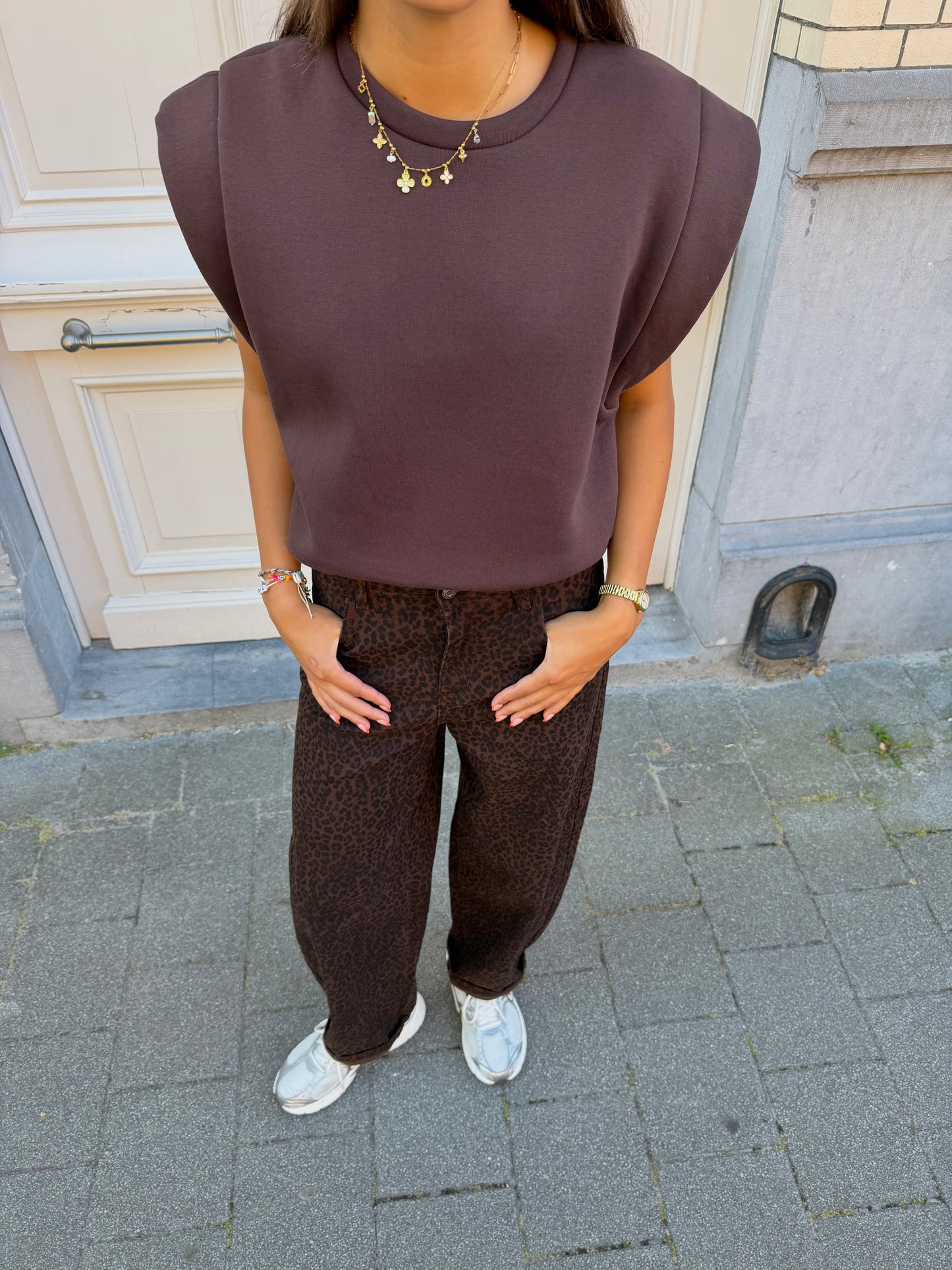 LEOPARD BALLOON JEANS