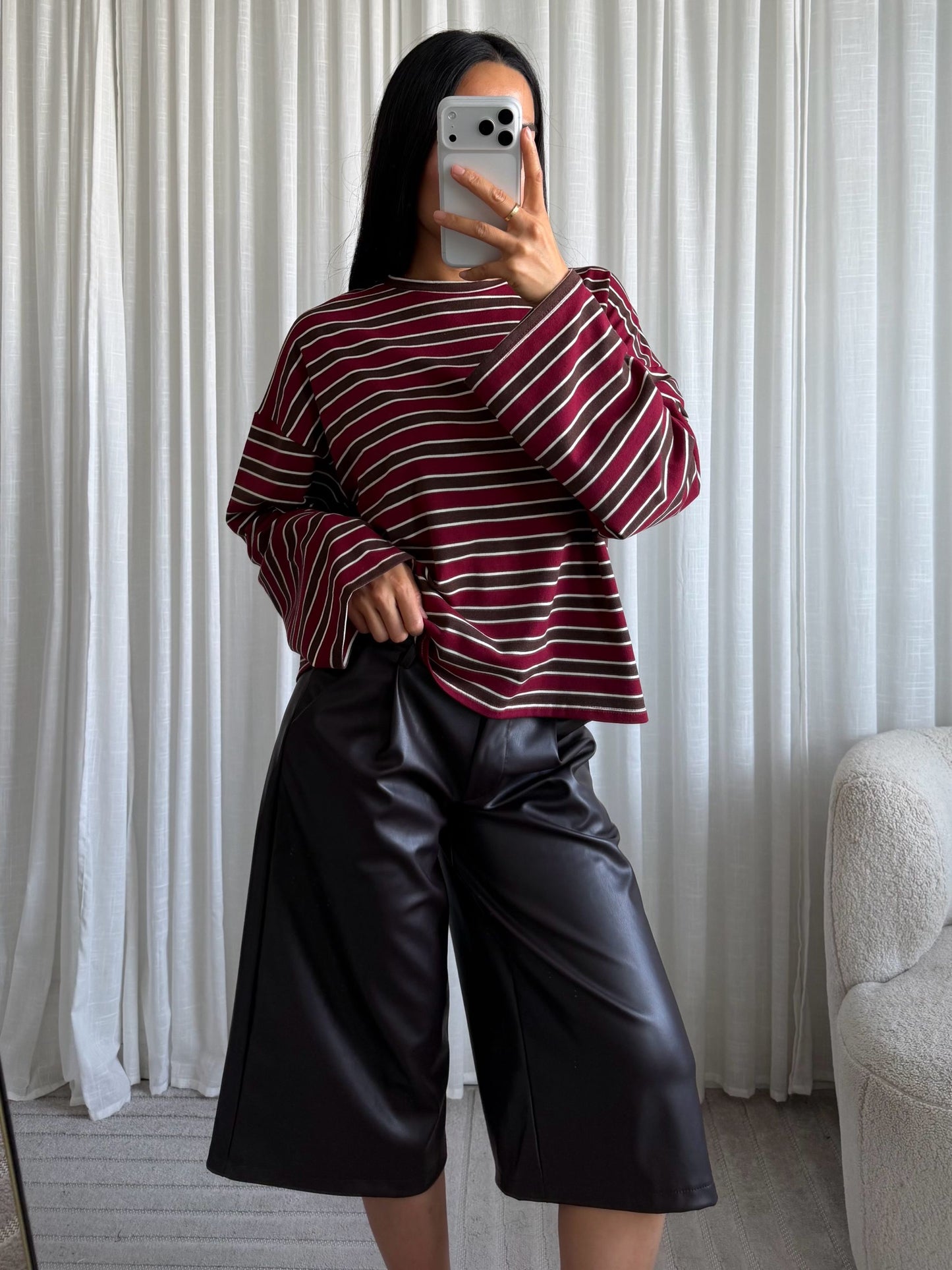 STRIPED LONGSLEEVE BURGUNDY