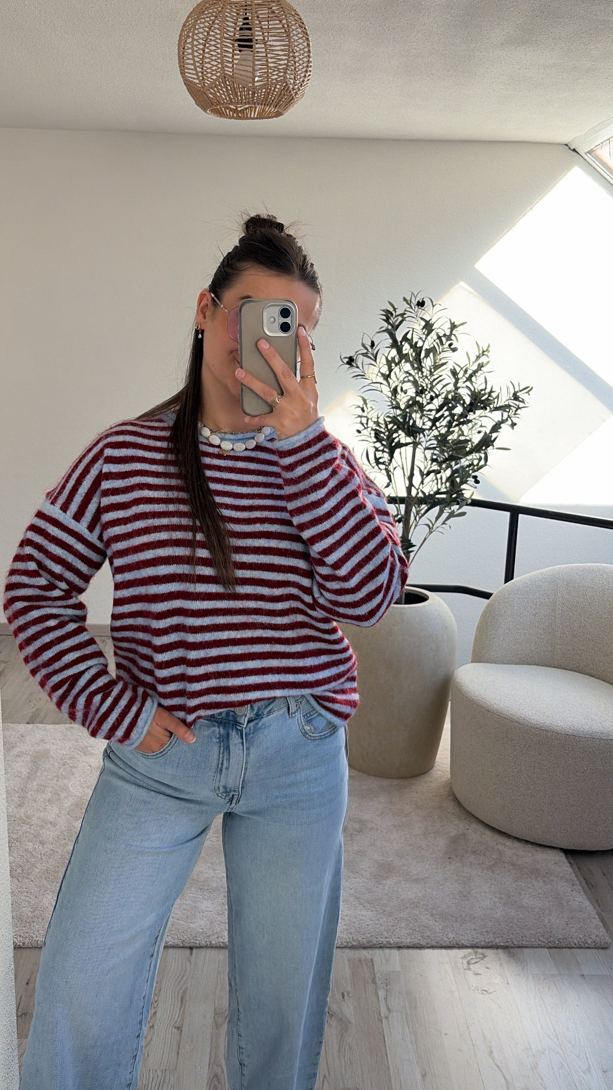 KNIT ROOD-BLAUW
