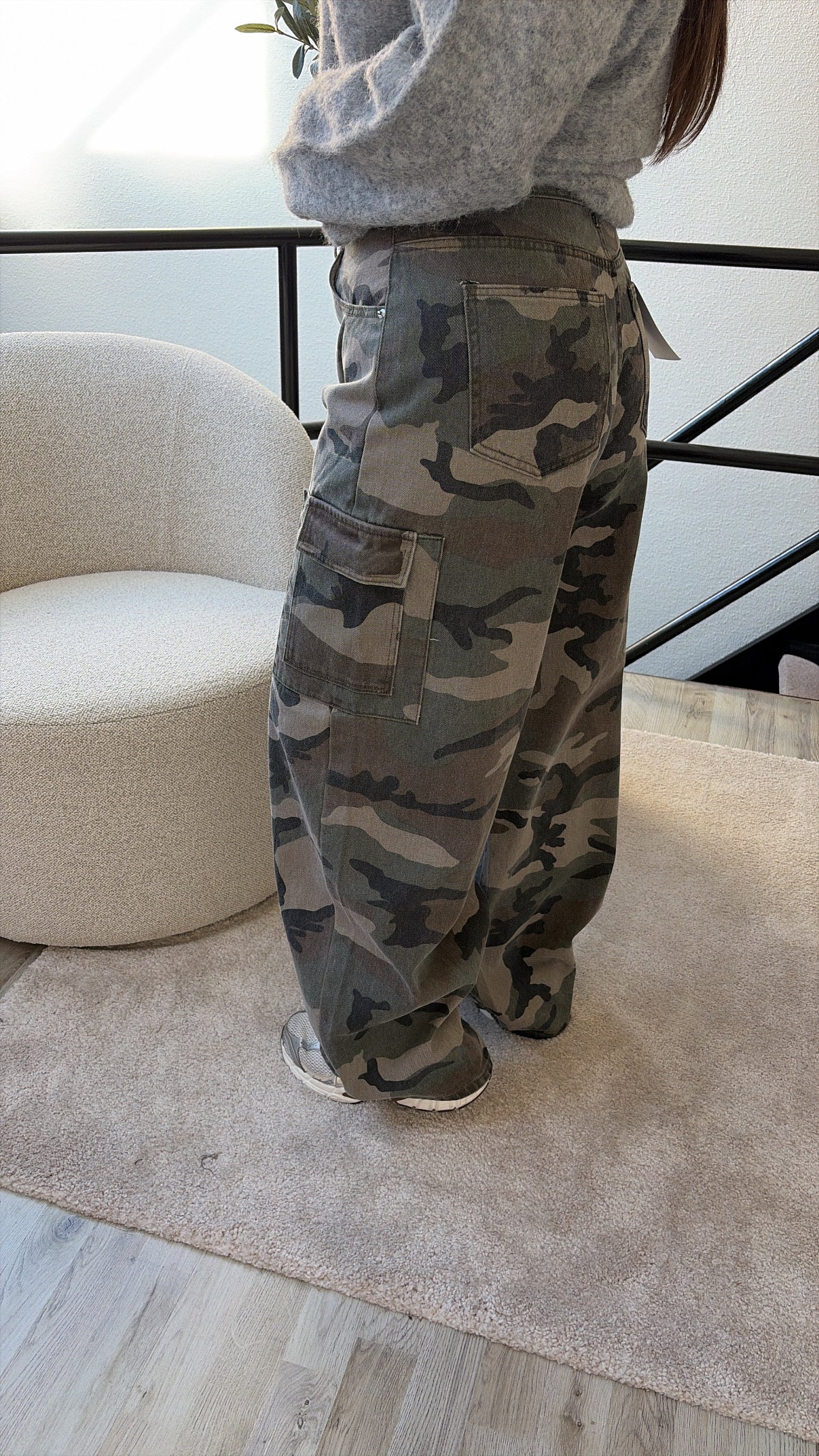 CAMO WIDE LEG JEANS