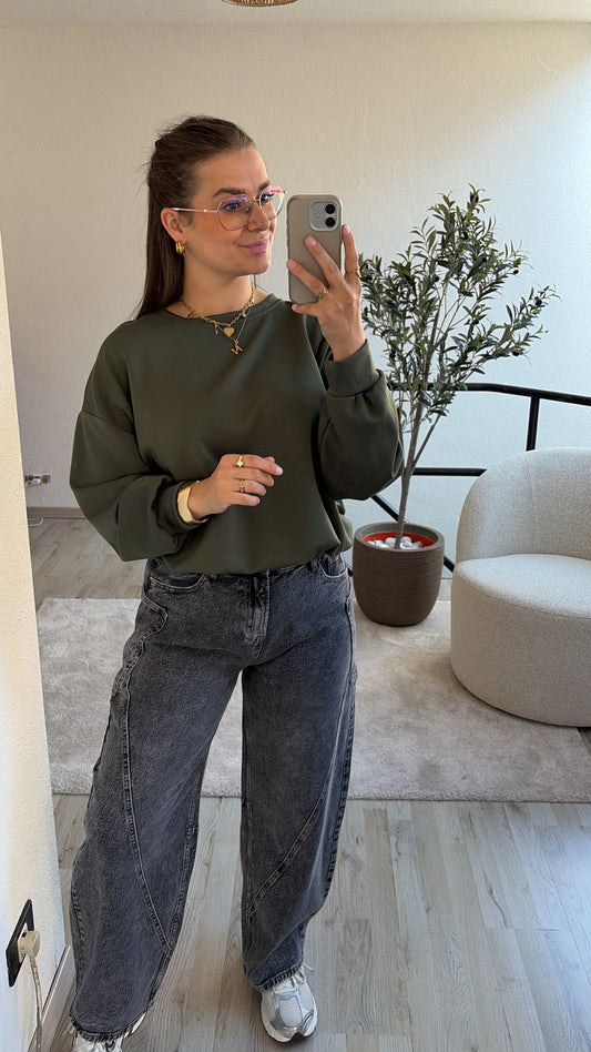 KHAKI PUFFY SWEATER