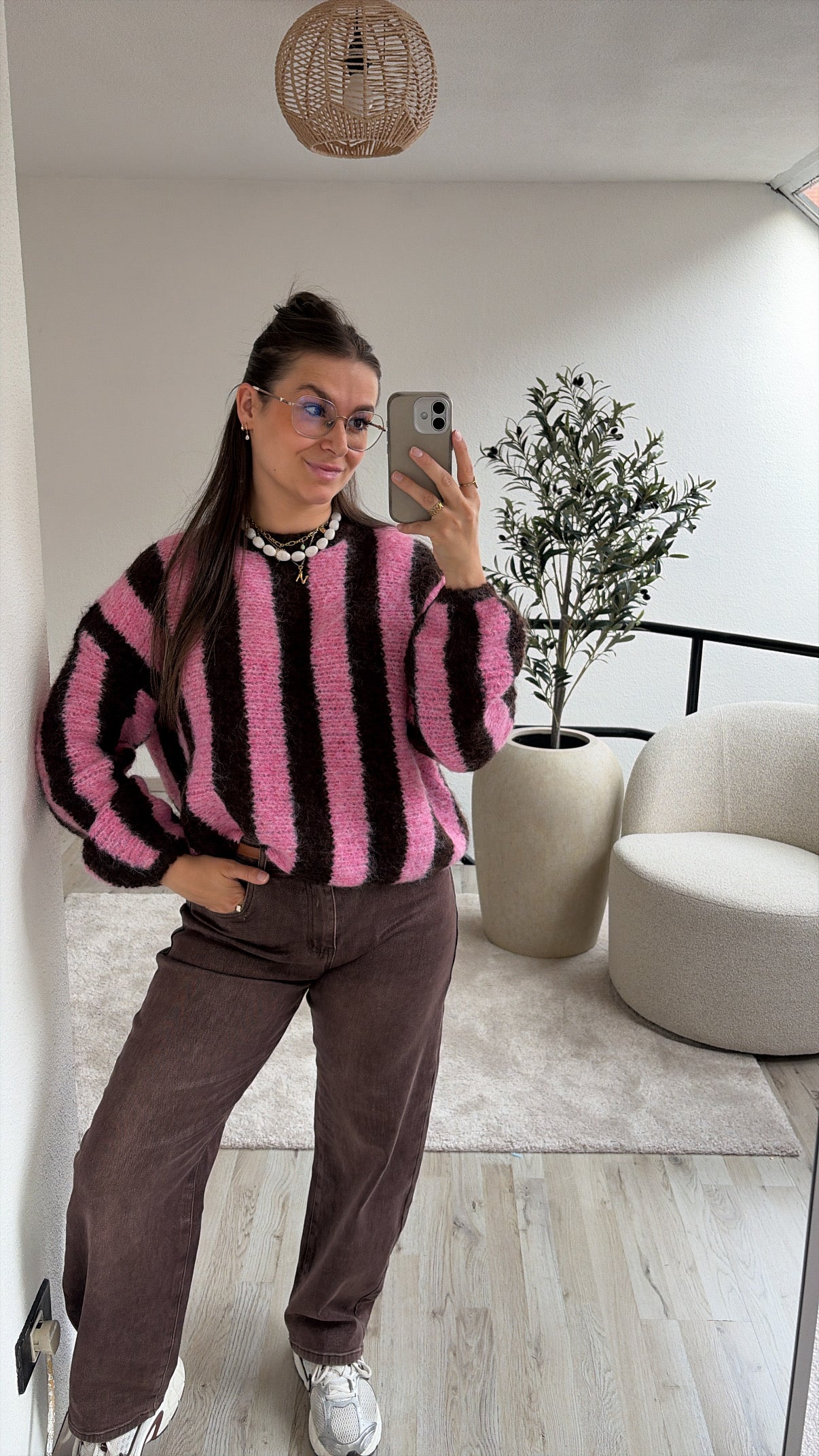 KNIT ROZE BRUIN