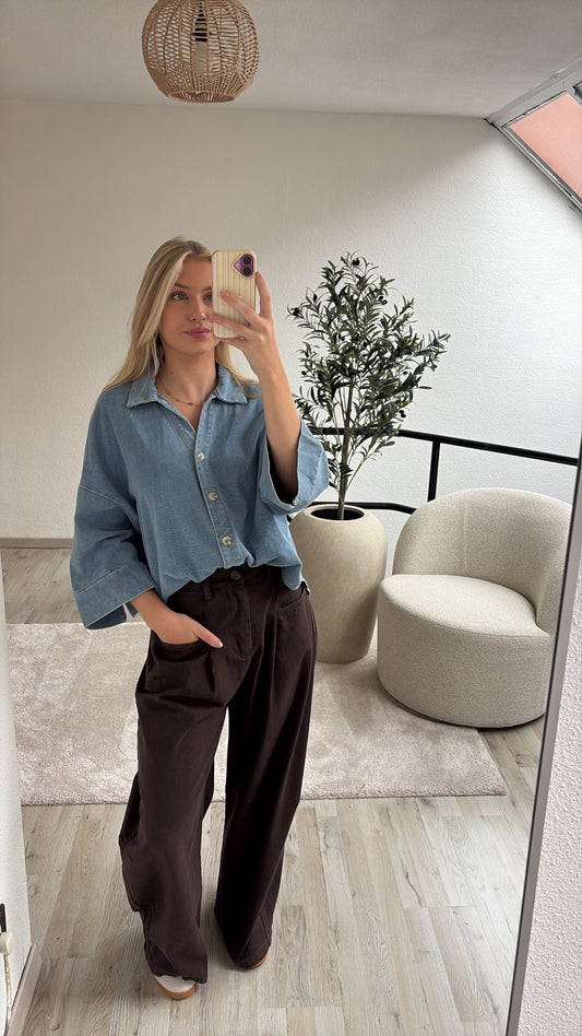 JEANSBLOUSE LICHTBLAUW