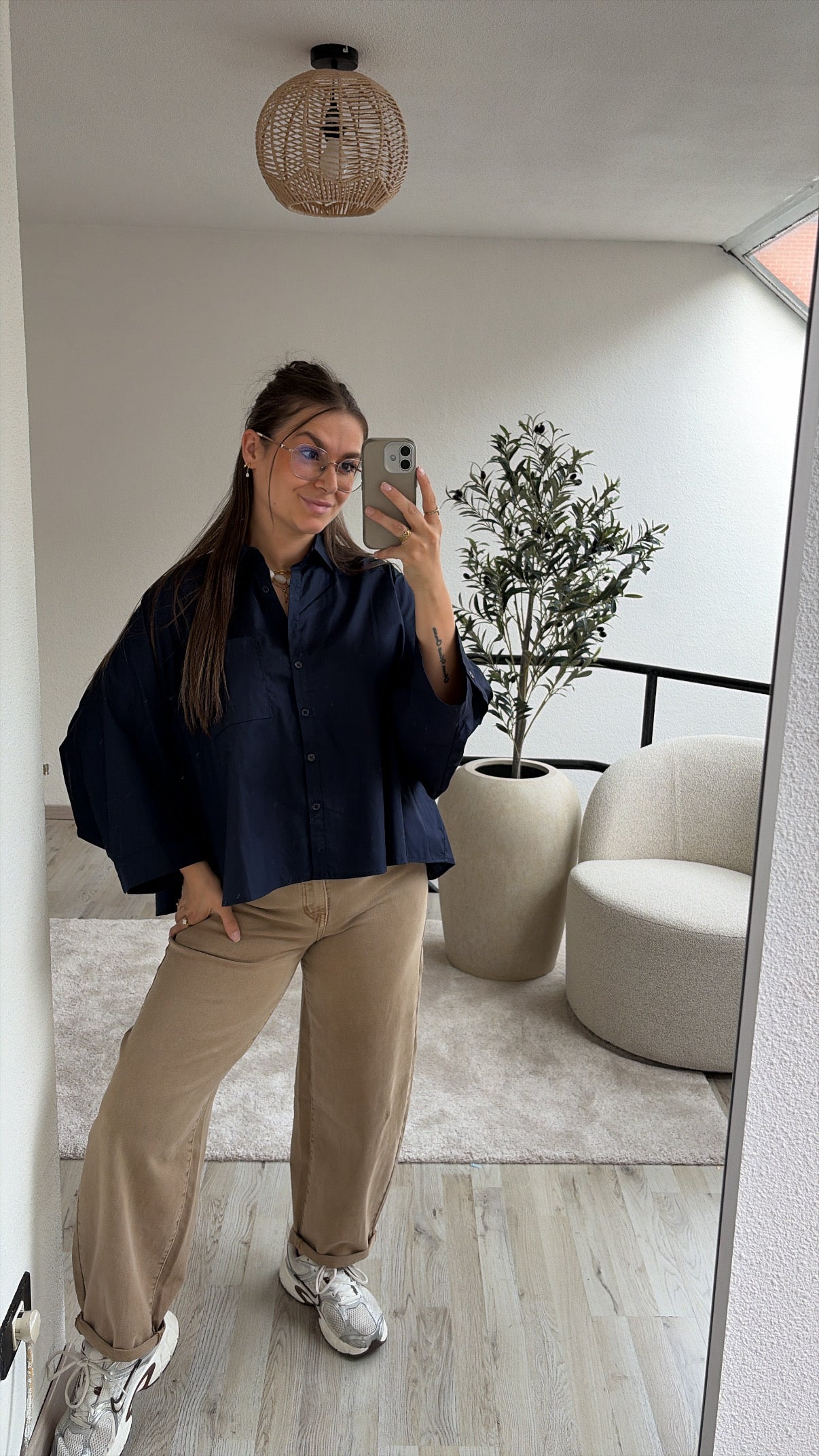 OVERSIZED BLOUSE MARINE