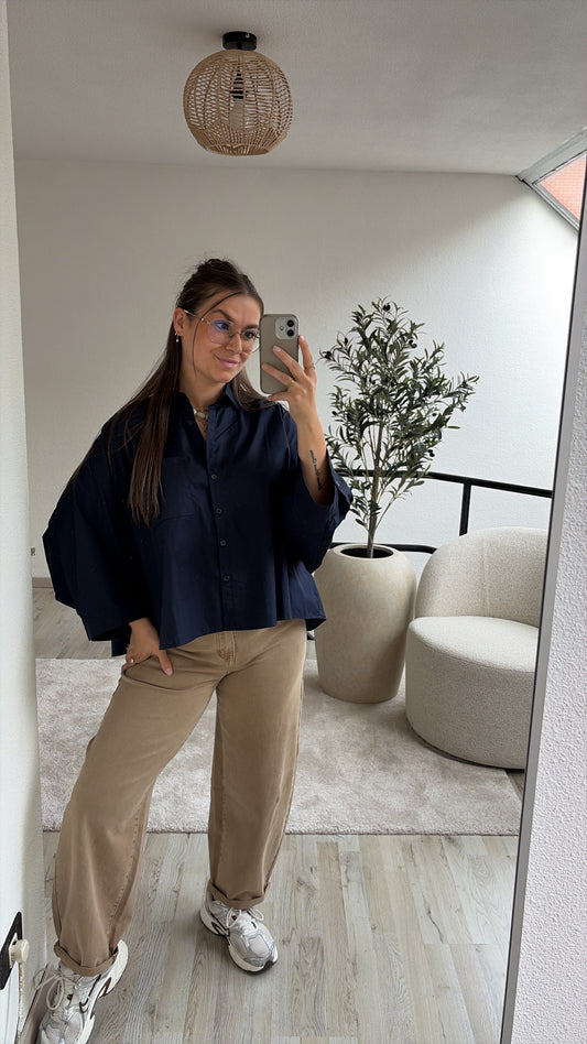 OVERSIZED BLOUSE MARINE