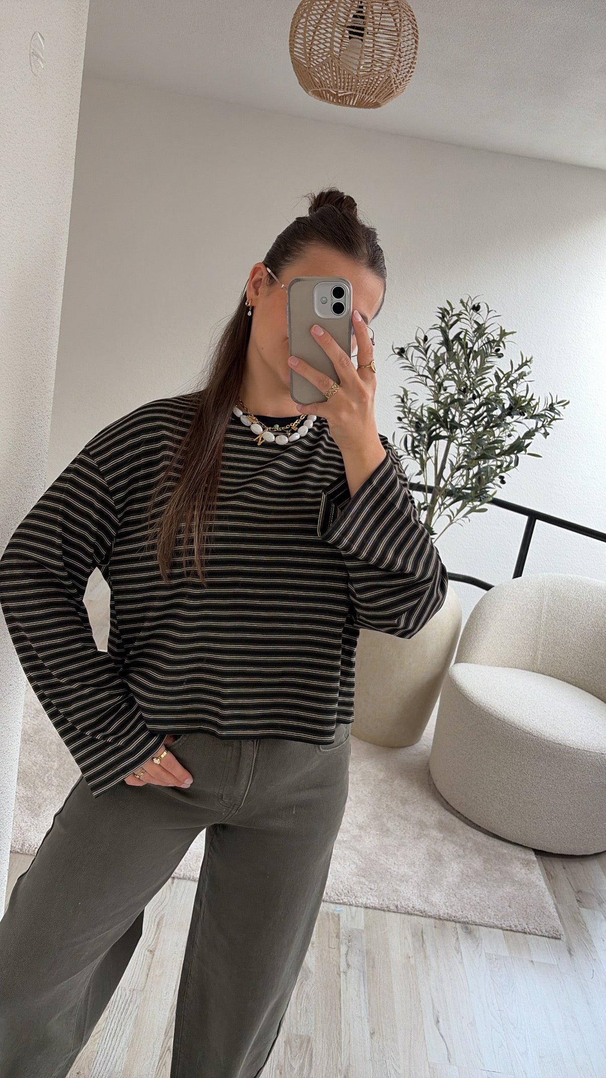 STRIPED LONGSLEEVE ZWART