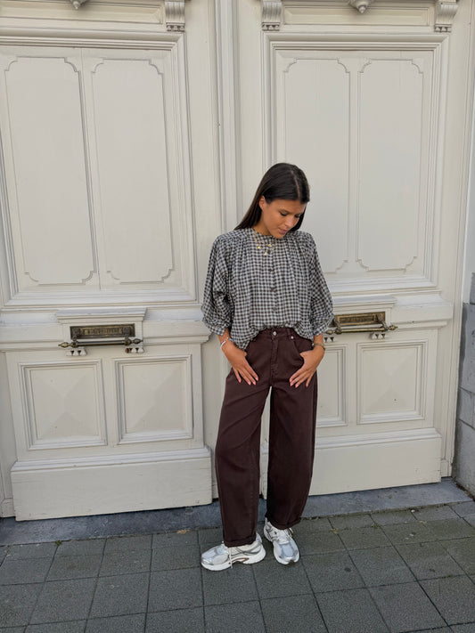 GERUITE BLOUSE CHOCO