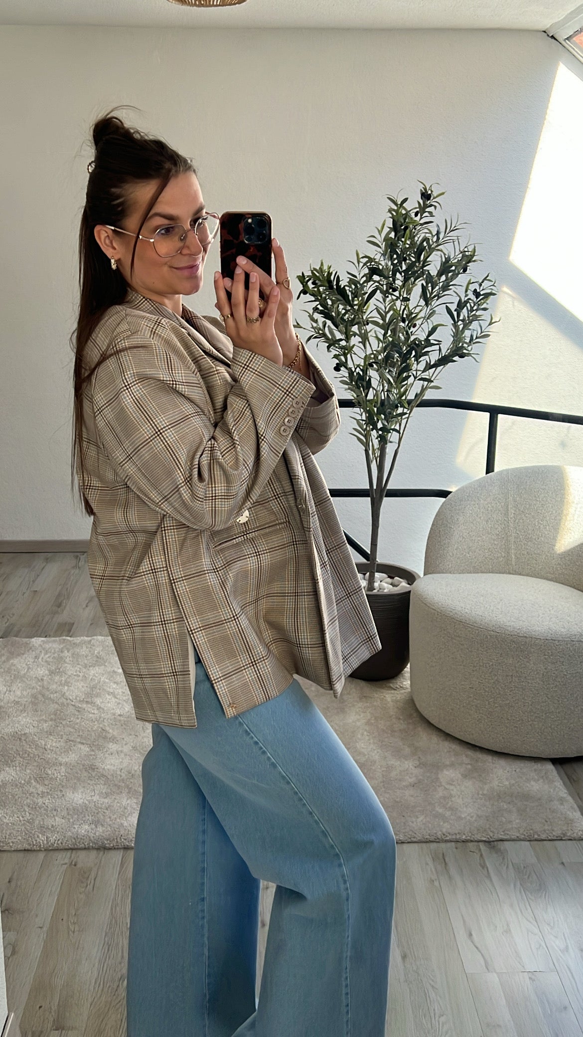 GERUITE BLAZER BLAUW-BRUIN