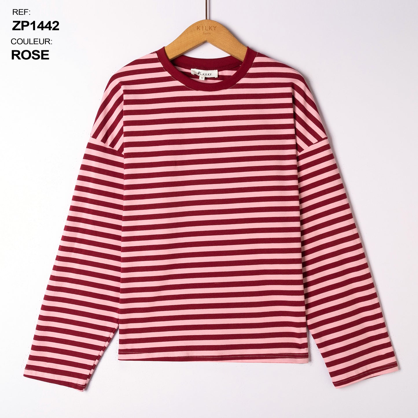 LONGSLEEVE ROZE-BURGUNDY