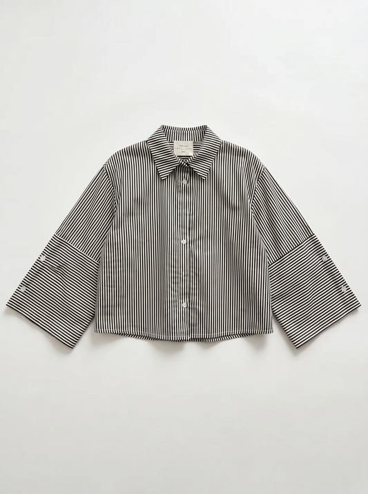 STRIPED BLOUSE CHOCO