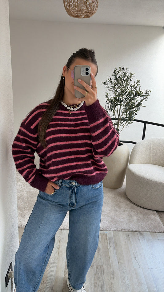 KNIT BURGUNDY-ROZE