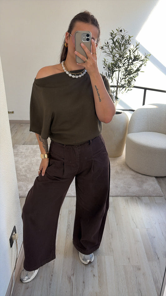 KHAKI KNIT TOP