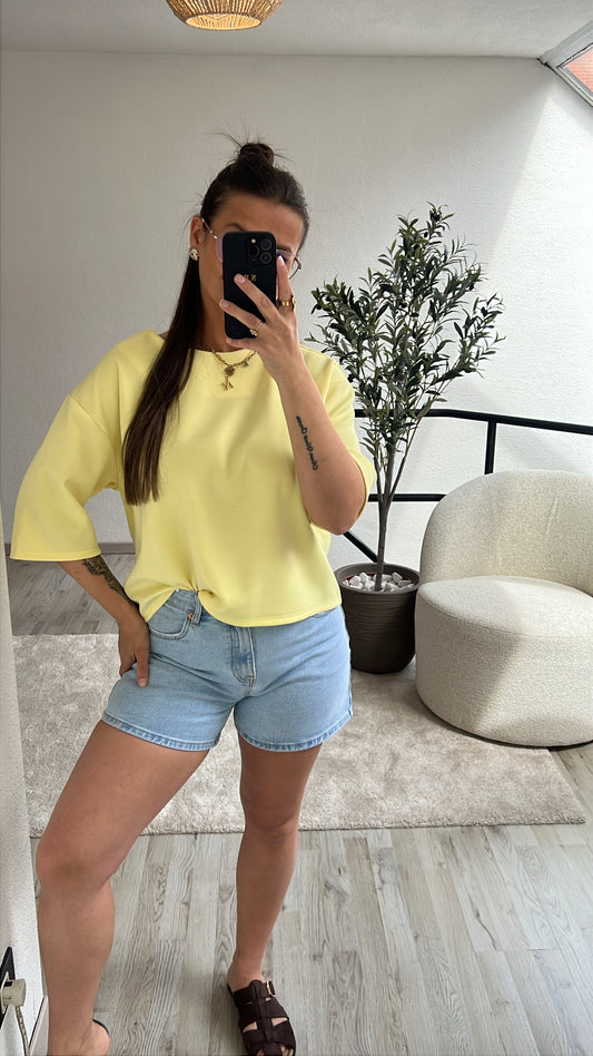 BASIC TEE GEEL