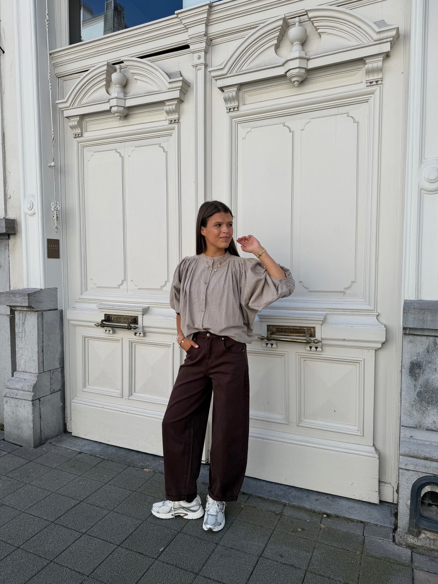 GESTREEPTE BLOUSE