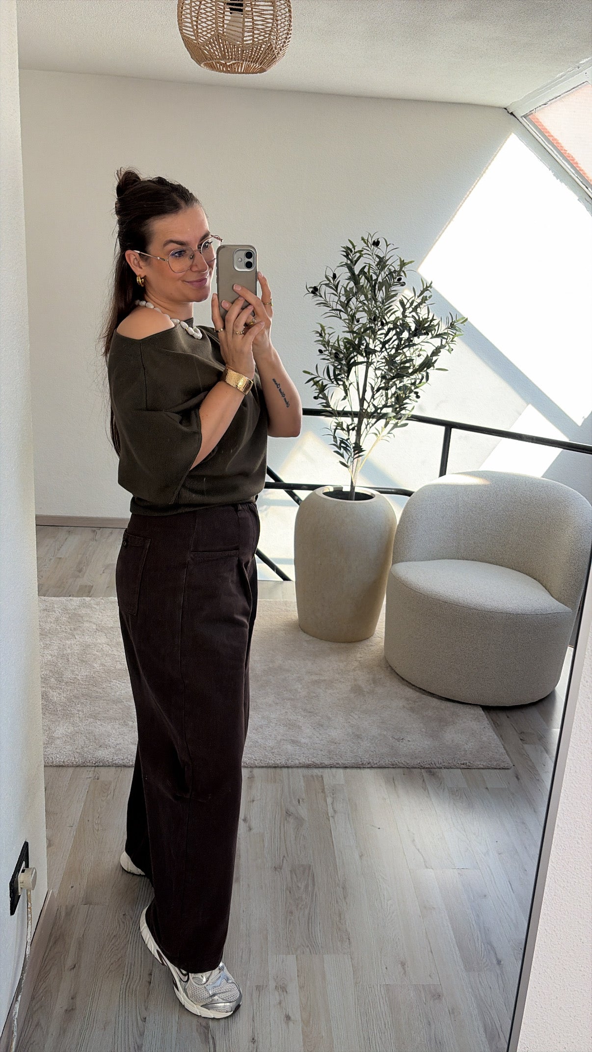 KHAKI KNIT TOP