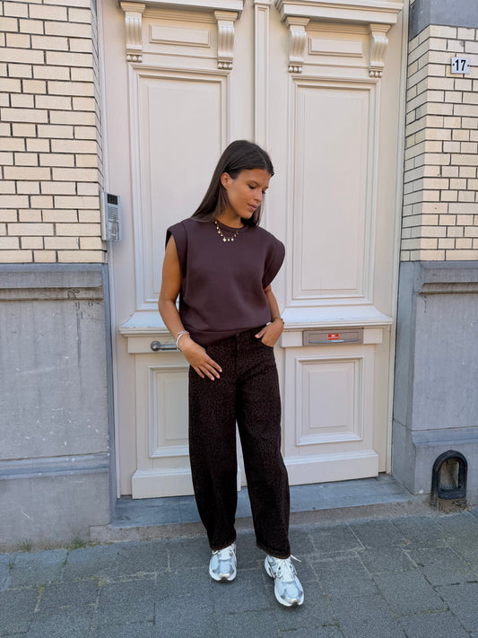LEOPARD BALLOON JEANS