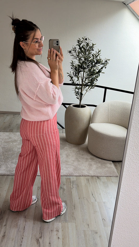STRIPED ROZE BROEK