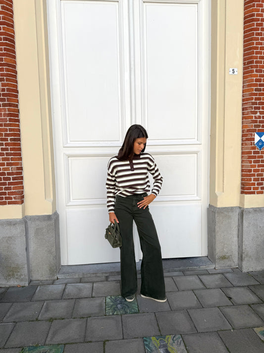 STRIPED POLO KHAKI