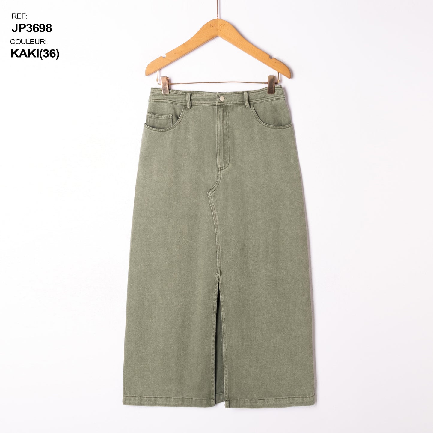 KHAKI JEANSROK