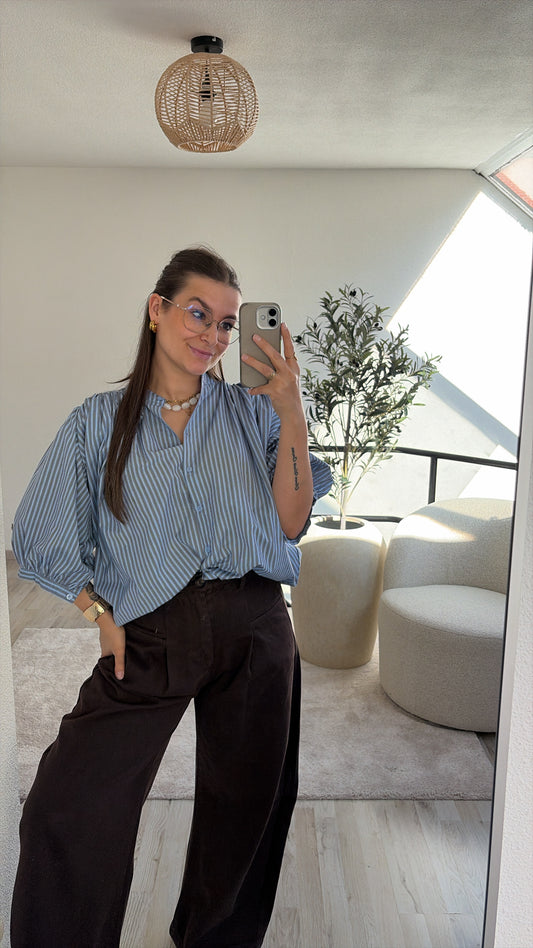 GESTREEPTE BLOUSE